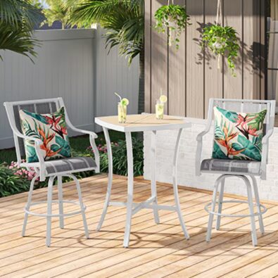 22 Stylish Patio Furniture Ideas to Make Your Backyard a True Destination 3 Turn even the smallest patio into a cozy retreat with a stylish bistro set.