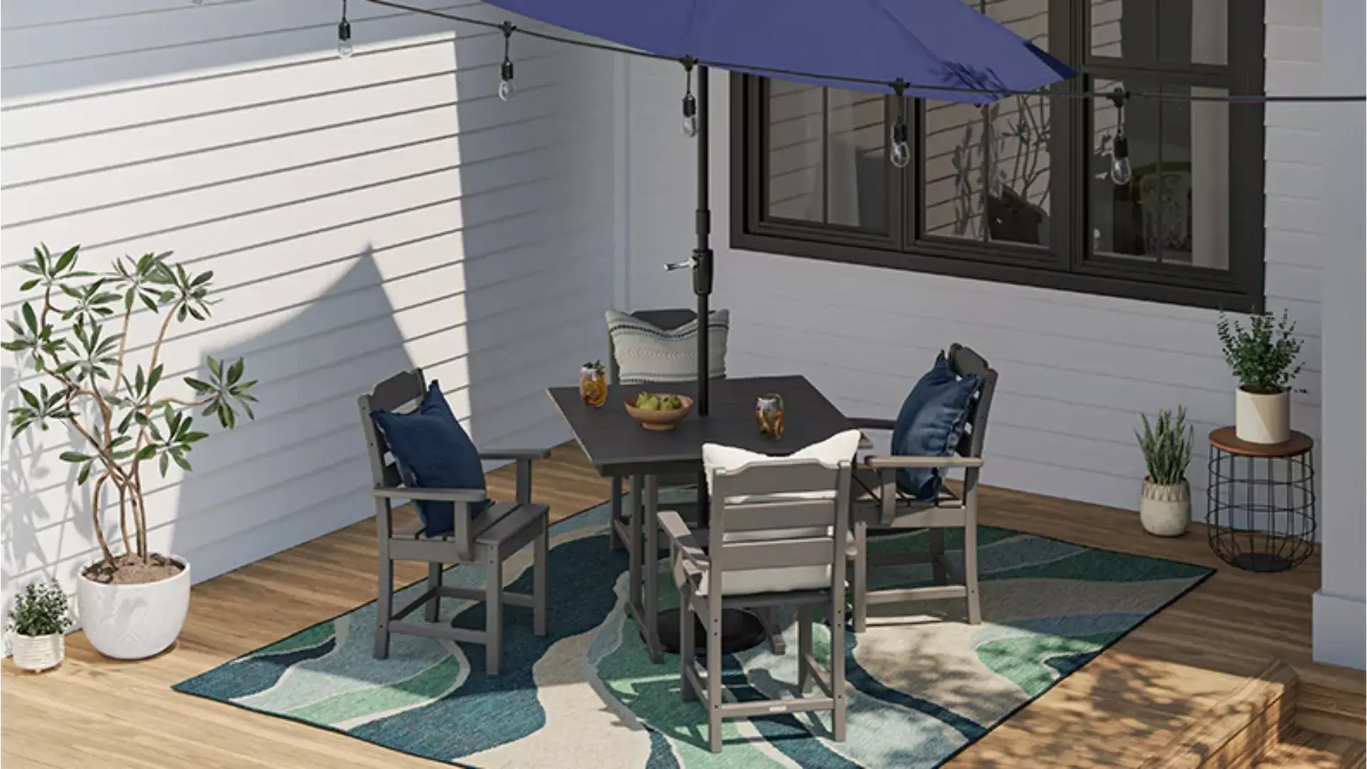 22 Stylish Patio Furniture Ideas to Make Your Backyard a True Destination 8 4. Add Shade With a Patio Umbrella