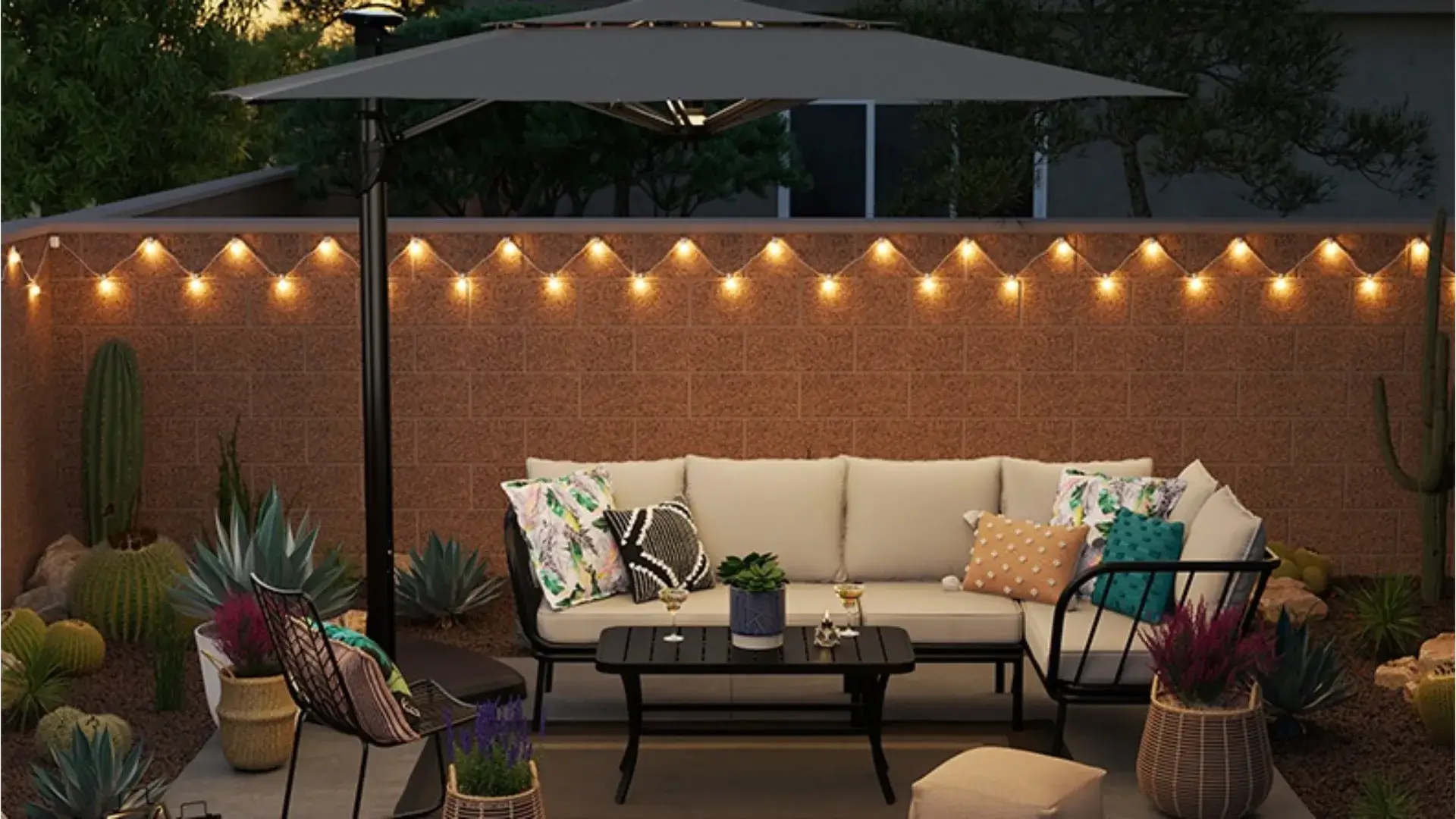 22 Stylish Patio Furniture Ideas to Make Your Backyard a True Destination 9 5. String Lights Create an Inviting Ambience