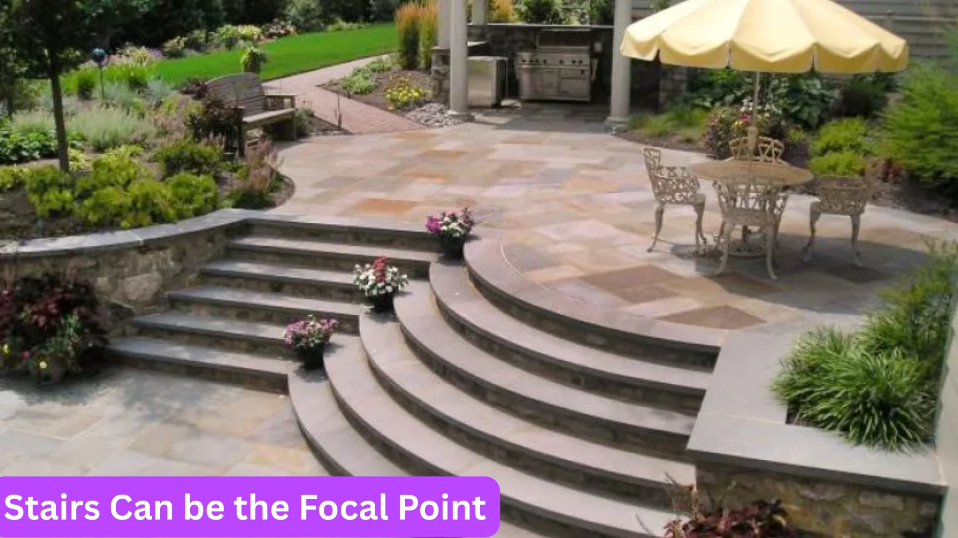 Small Patio Ideas | 47 Affordable Ways to Upgrade Your Outdoor Space 10 7. Can Patio Stairs Be a Design Feature?