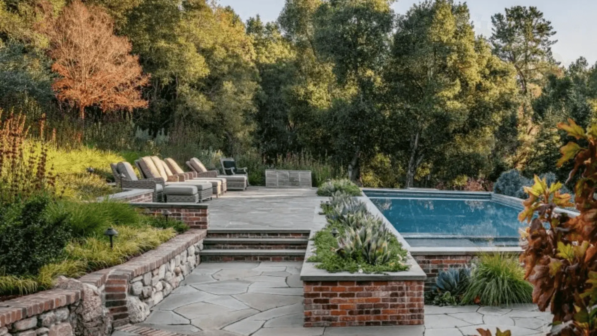 20+ Backyard Patio Ideas to Inspire Your Outdoor Makeover 20 Brick Accents with Flagstone Flair