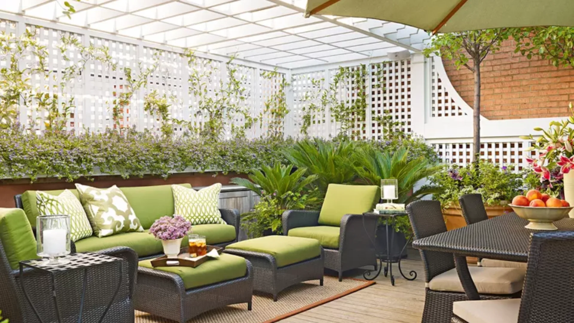 25 Beautiful Pergola Ideas to Add Style, Shade & Comfort to Your Backyard 14 Combine a Pergola and Trellis for Shade, Privacy, and Garden Elegance