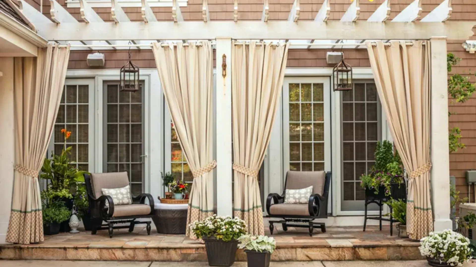 25 Beautiful Pergola Ideas to Add Style, Shade & Comfort to Your Backyard 22 Hang Outdoor Curtains for Shade, Privacy & Style