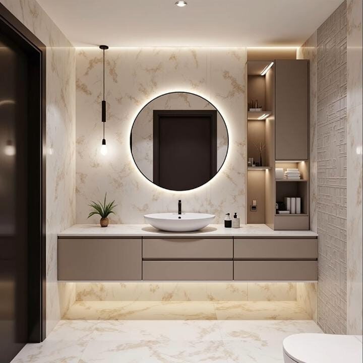 Modern Small Bathroom Design Ideas to Maximize Space and Style 8 5. Smart Lighting Makes a Big Impact