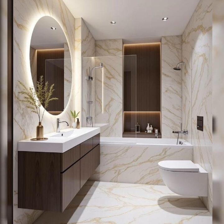 Modern Small Bathroom Design Ideas to Maximize Space and Style 9 6. Minimalist Fixtures & Accessories