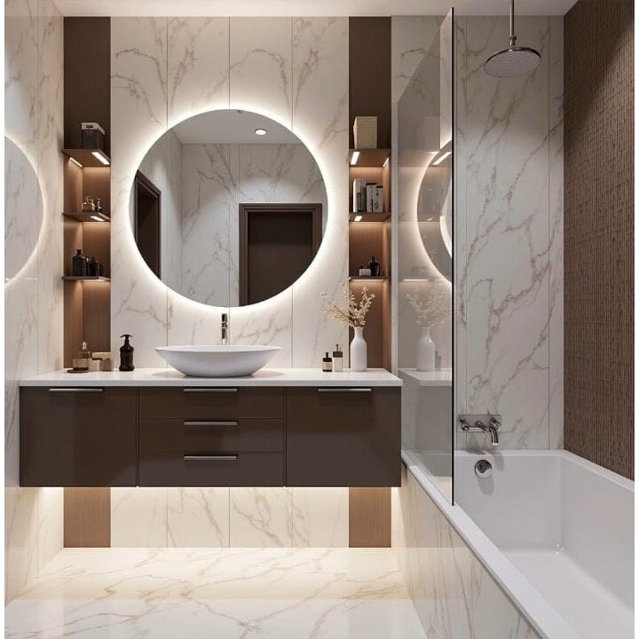 Modern Small Bathroom Design Ideas to Maximize Space and Style 10 Pocket or Sliding Doors