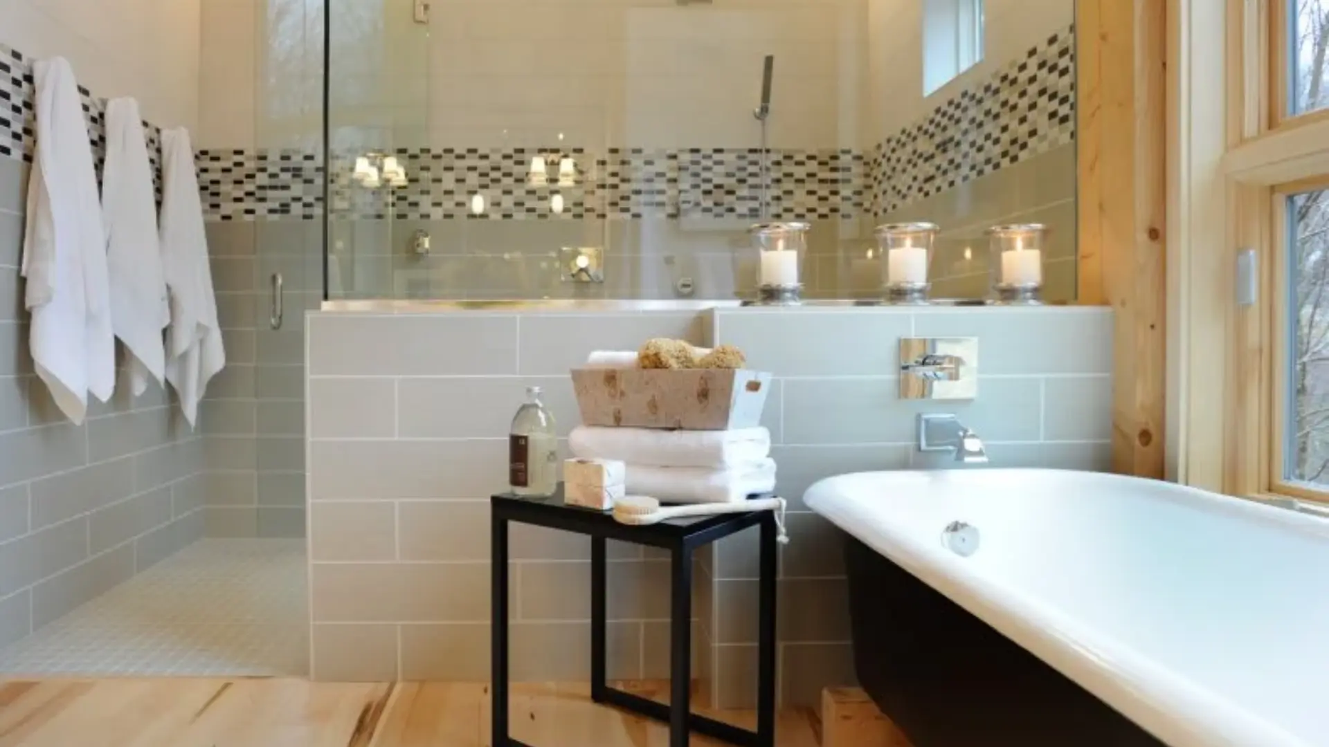 1.A Modern Bathroom with Artistic Elegance
