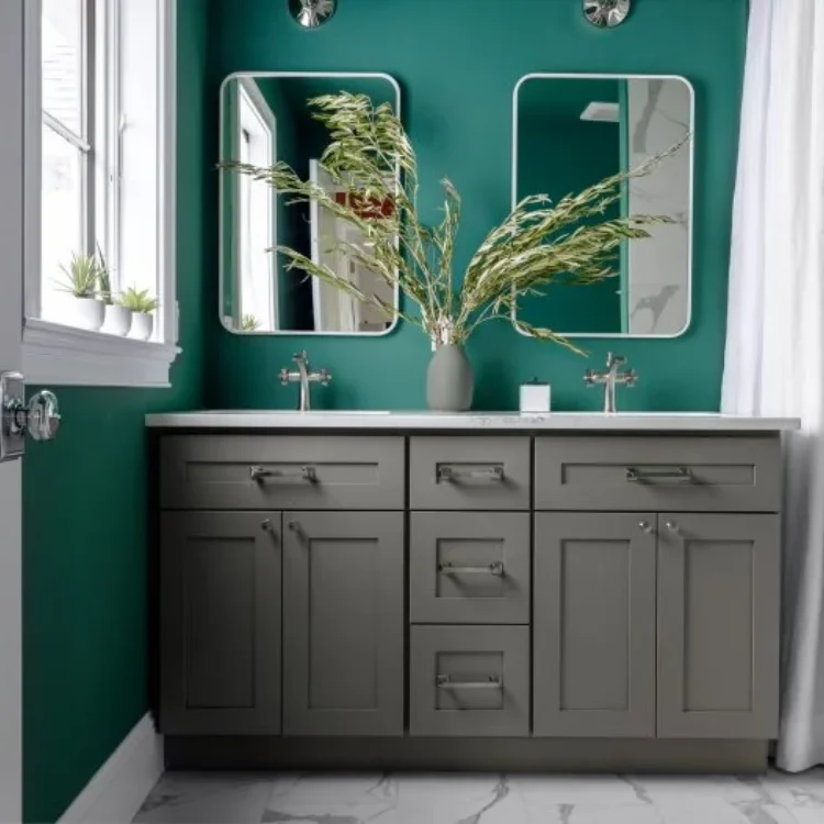 19 Bathroom Paint Color Ideas to Transform Your Space 18 16. Cajun Spice by Glidden: Warm, Cheerful, and Bold