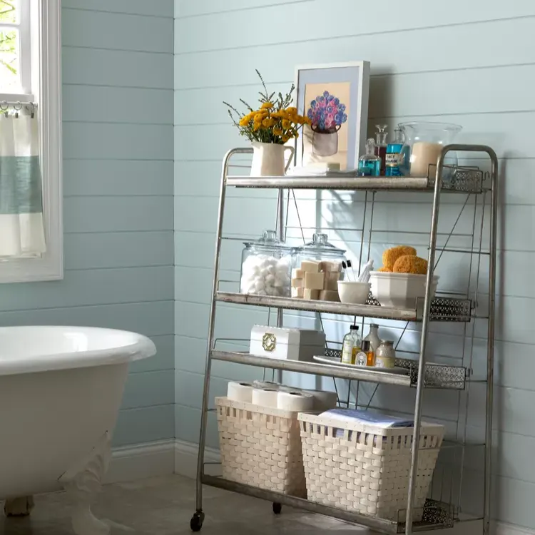 23Bathroom Shelf Ideas to Organize and Elevate Your Space 18 Add Framed Shelves for Elegant Detail
