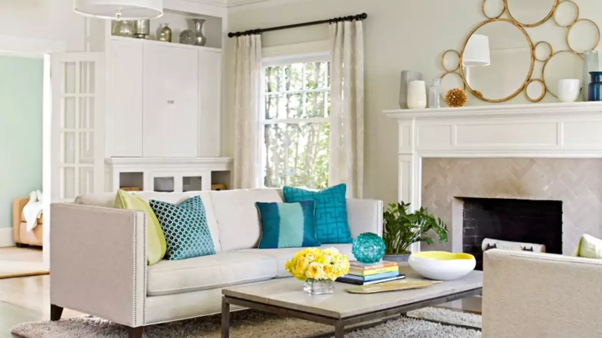 17.How Can Metallic Accents Elevate a Neutral Living Room