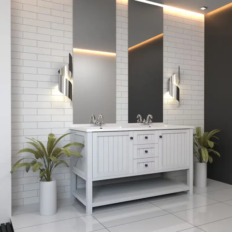 25 Stunning Bathroom Backsplash Ideas for Every Style & Budget 21 Black-and-White Bathroom Backsplash for Bold Contrast