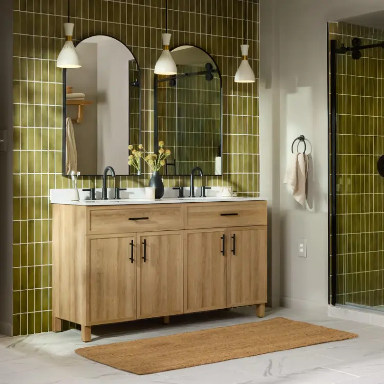 25 Stunning Bathroom Backsplash Ideas for Every Style & Budget 22 Classic Beadboard Bathroom Backsplash for a Timeless Touch