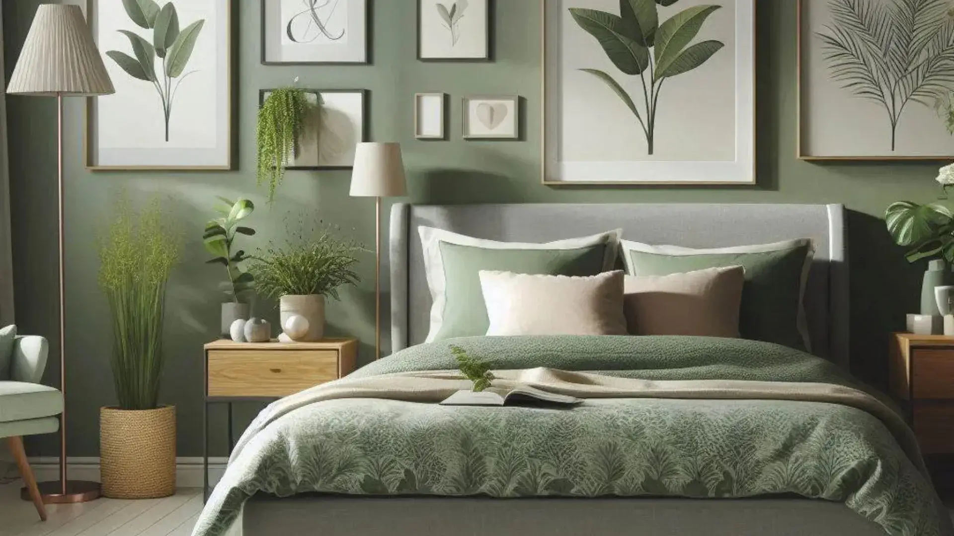 29 Stunning Sage Green and Grey Bedroom Ideas for a Peaceful, Modern Look 17 Create a Peaceful Glow with Sage Green Lighting Touches