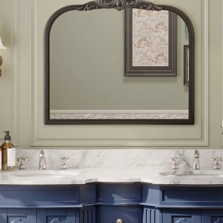 25 Stunning Bathroom Backsplash Ideas for Every Style & Budget 23 Neutral Bathroom Sink Backsplash with Layered Textures