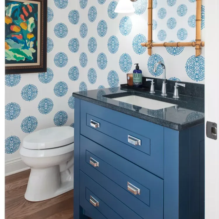 21 Inspiring Bathroom Wall Decor Ideas That Transform Any Space 23 Install Bold Wallpaper