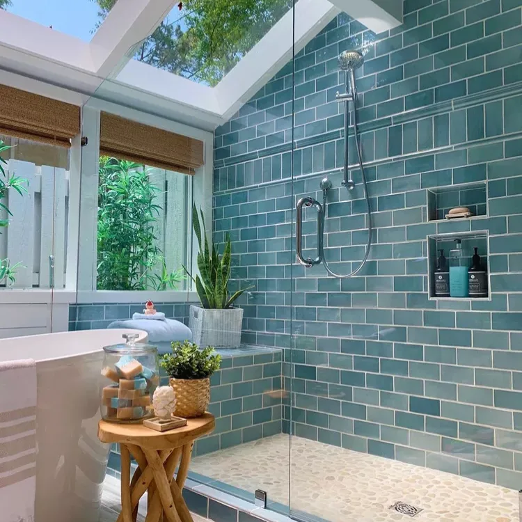 35+ Bathroom Tile Ideas to Elevate Your Bathroom Design 13 A Modern Nod to Classic Parquet