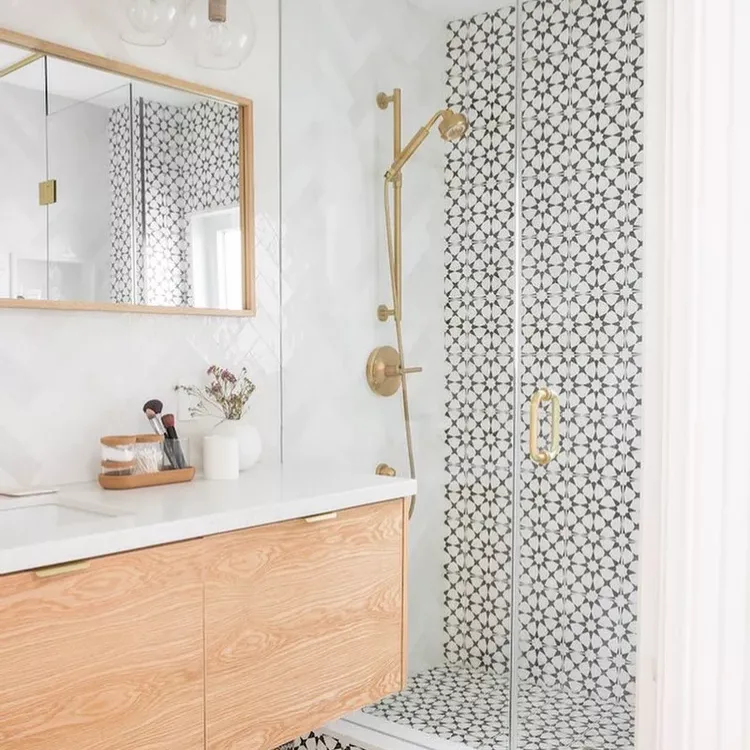 35+ Bathroom Tile Ideas to Elevate Your Bathroom Design 18 16. Dark Subway:Moody Elegance with Elongated Tiles