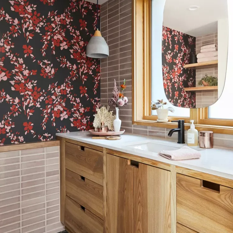 21 Inspiring Bathroom Wall Decor Ideas That Transform Any Space 6 Use a Statement Light Fixture