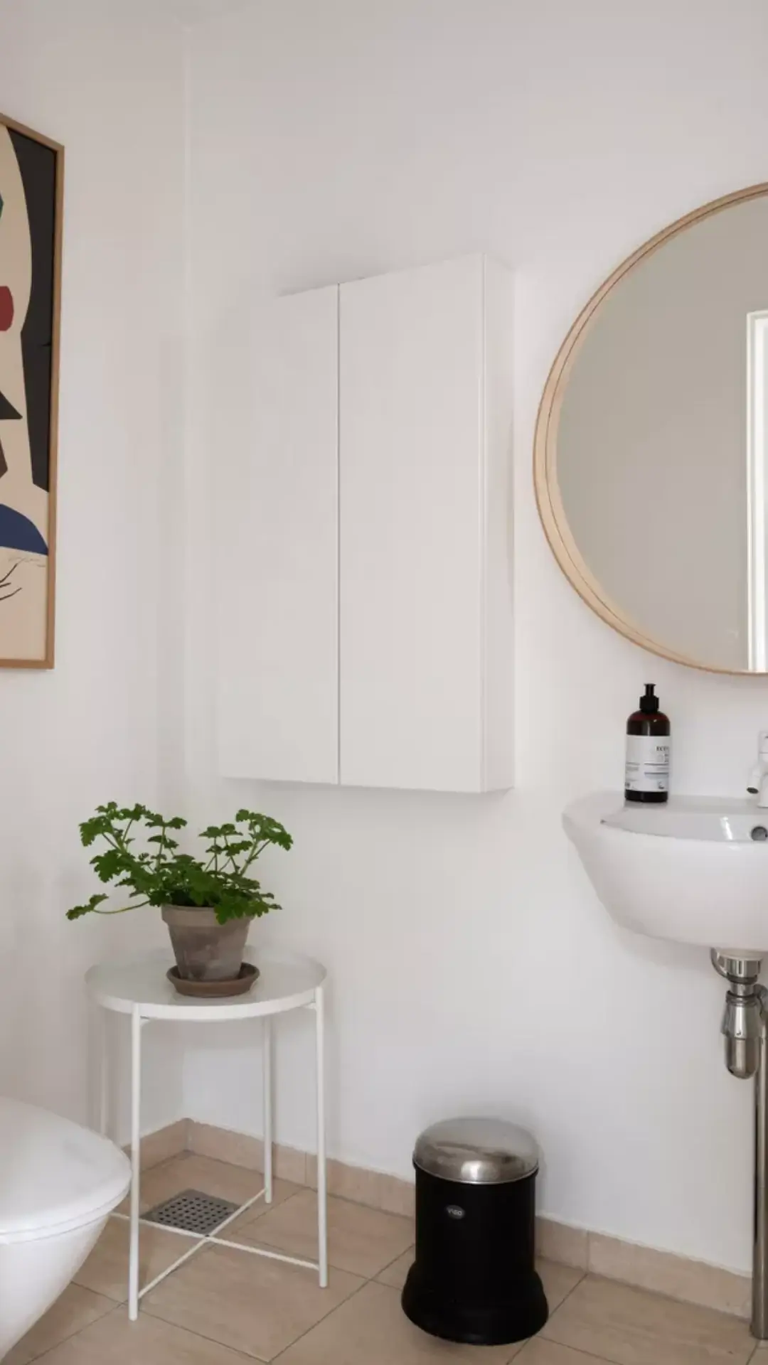 Where should I add shelves in a small bathroom?