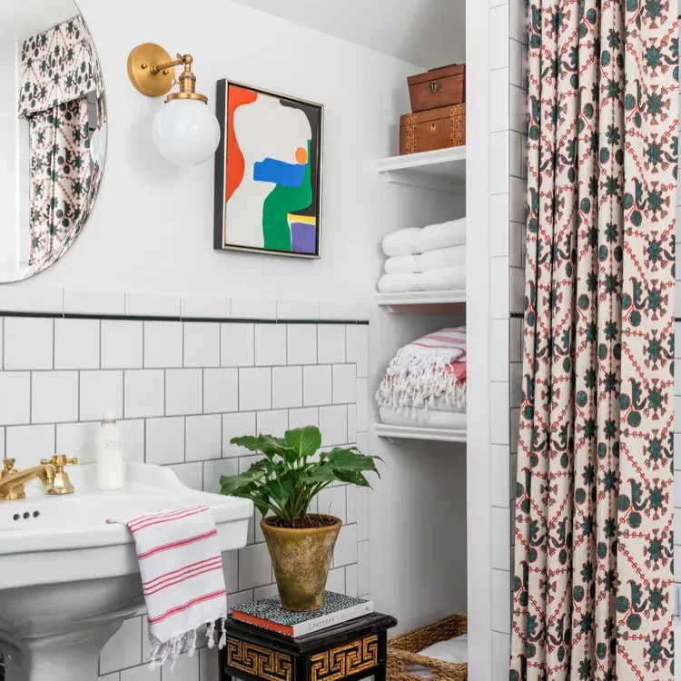23Bathroom Shelf Ideas to Organize and Elevate Your Space 7 Keep Toiletries Hidden with a Sleek Wall Cabinet