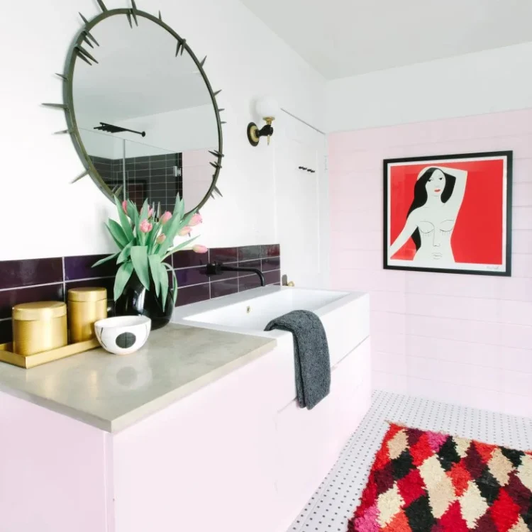 25 Stunning Bathroom Backsplash Ideas for Every Style & Budget 9 2.Budget-Friendly Painted Bathroom Sink Backsplash